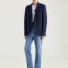 Single-Breasted Blazer in Wool and Mohair
