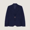 Single-Breasted Blazer in Wool and Mohair