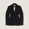 Single-Breasted Cocoon Jacket in Wool