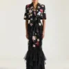 Single-Breasted Cropped Jacket in Wool with Embroideries