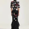 Single-Breasted Cropped Jacket in Wool with Embroideries