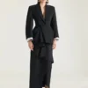 Long Wrapped Skirt in Wool and Mohair