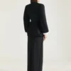 Long Wrapped Skirt in Wool and Mohair