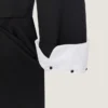 Single-Breasted Draped Jacket in Wool Grain De Poudre