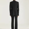 Single-Breasted Fitted Checked Jacket in Wool