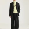 Single-Breasted Fitted Jacket in Wool