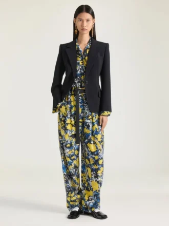 Pyjama Pants in Viscose with Floral Print