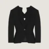 Single-Breasted Slashed Jacket in Wool