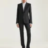 Single-Breasted Striped Jacket in Wool