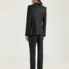 Single-Breasted Striped Jacket in Wool