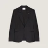 Single-Breasted Striped Jacket in Wool