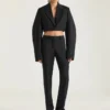 Cropped Cocoon Jacket in Wool and Mohair