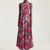 Slashed Dress with Floral Print Slashed Dress with Floral Print