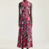 Slashed Dress with Floral Print Slashed Dress with Floral Print