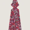 Slashed Dress with Floral Print Slashed Dress with Floral Print