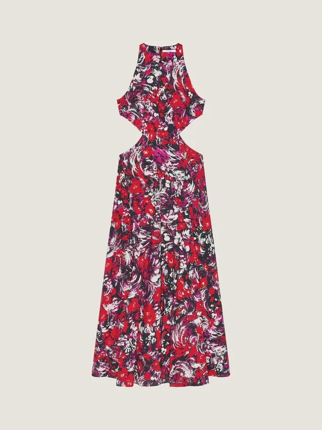 Slashed Dress with Floral Print Slashed Dress with Floral Print