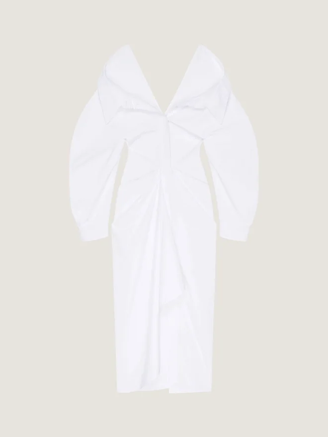 Slashed Long Shirt Dress in Poplin Slashed Long Shirt Dress in Poplin