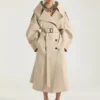 Slashed Long Trench in Cotton