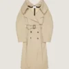 Slashed Long Trench in Cotton