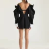 Slashed Mini Tailored Dress in Wool
