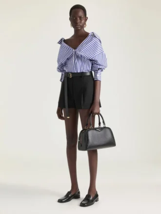 Antigona East-West Bowling Bag in Grained Leather