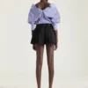 Slashed Striped Shirt in Poplin