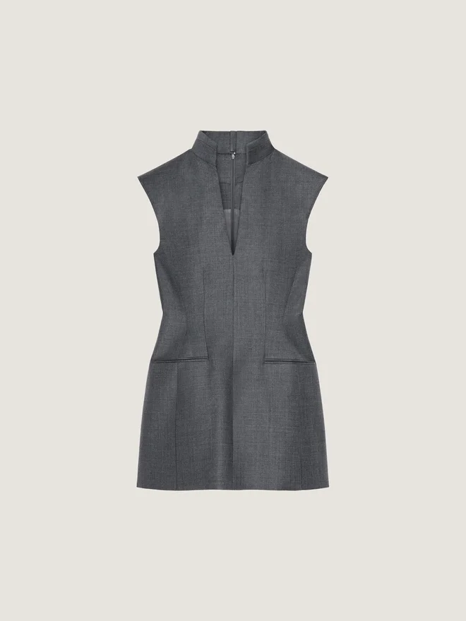 Sleeveless Tailored Dress in Wool Sleeveless Tailored Dress in Wool