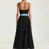 Sliced Evening Dress in Lace and Sequins