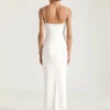 Sliced Long Dress in Crepe Cady