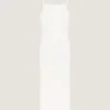 Sliced Long Dress in Crepe Cady