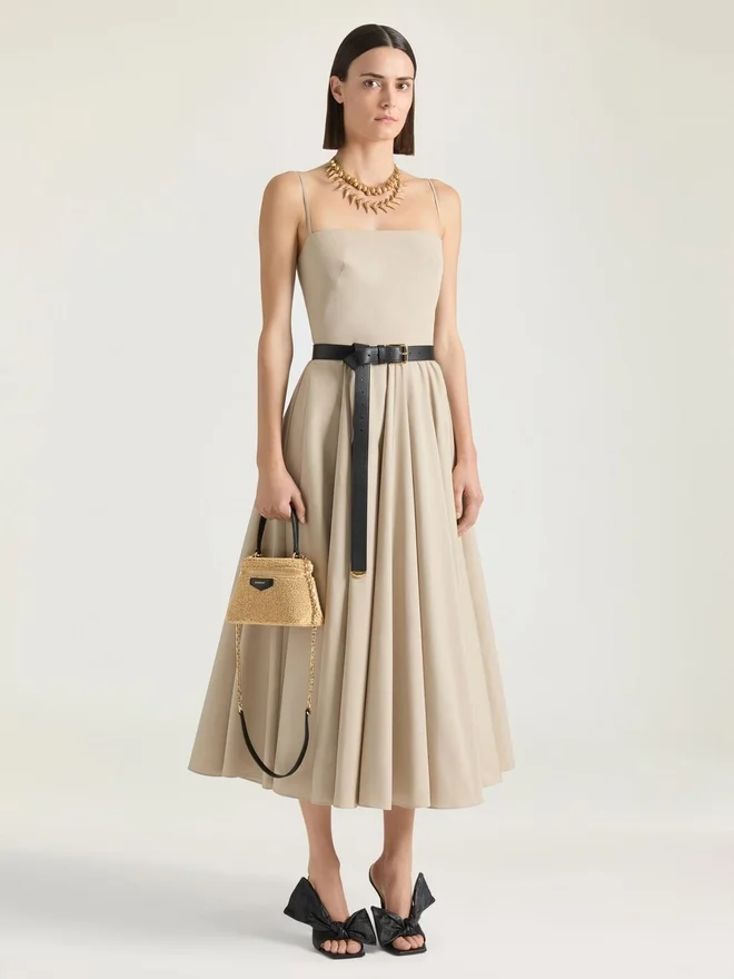 Sliced Long Dress in Poplin Sliced Long Dress in Poplin