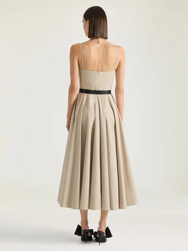 Sliced Long Dress in Poplin Sliced Long Dress in Poplin