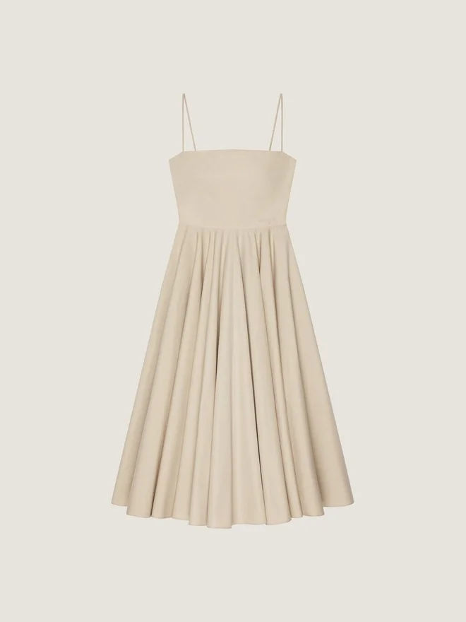 Sliced Long Dress in Poplin Sliced Long Dress in Poplin