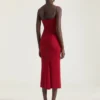 Sliced Midi Dress in Crepe Cady