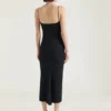 Sliced Midi Dress in Crepe Cady