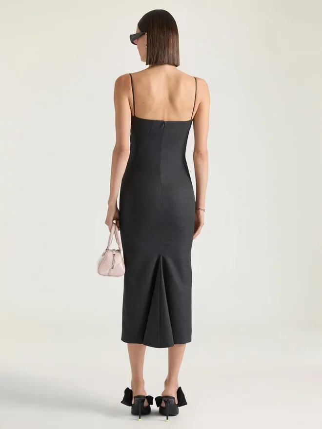 Sliced Midi Dress in Wool Sliced Midi Dress in Wool