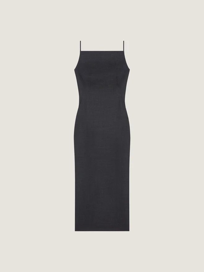 Sliced Midi Dress in Wool Sliced Midi Dress in Wool