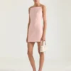 Sliced Mini Dress in Crepe Cady