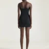 Sliced Mini Dress in Crepe Cady