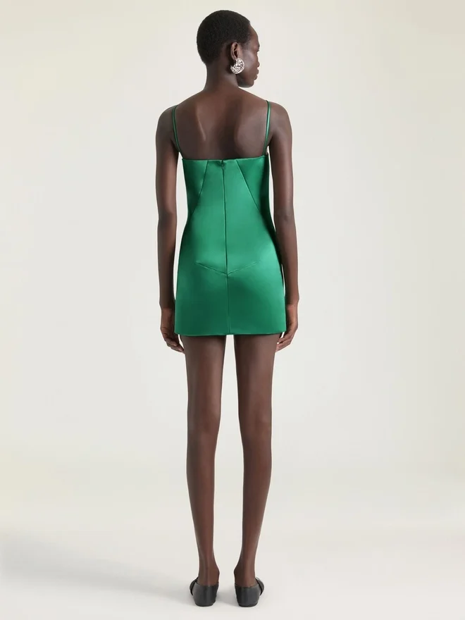Sliced Mini Dress in Satin Sliced Mini Dress in Satin