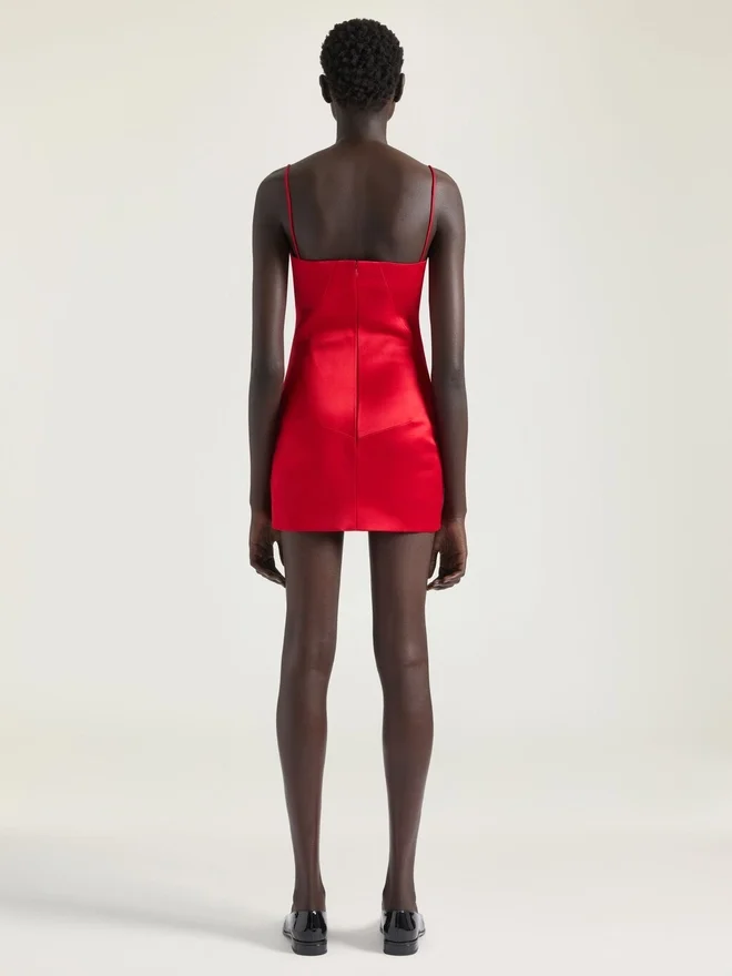 Sliced Mini Dress in Satin Sliced Mini Dress in Satin