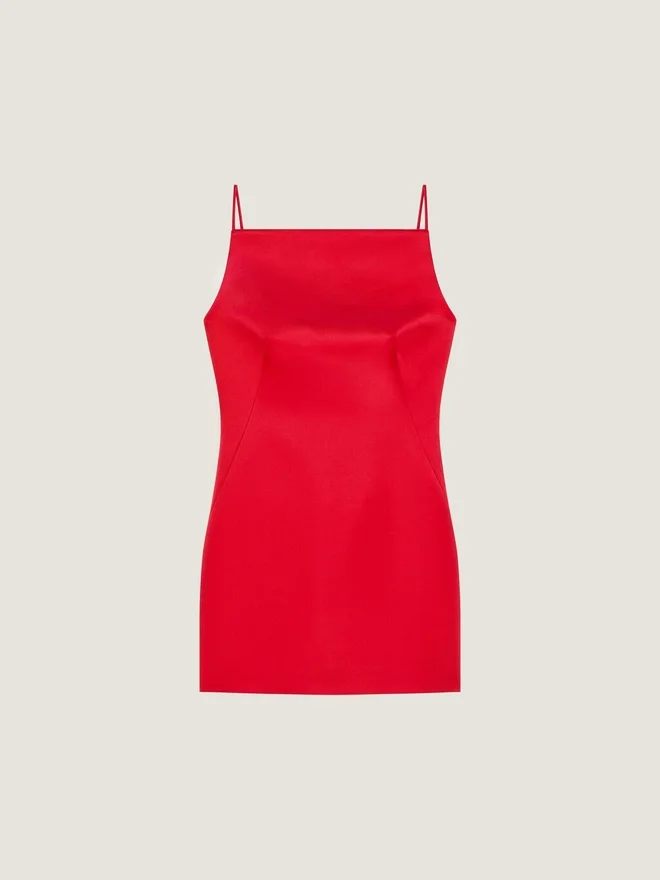 Sliced Mini Dress in Satin Sliced Mini Dress in Satin