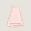 Sliced Mini Dress in Satin with Cape