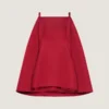 Sliced Mini Dress in Satin with Cape