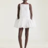 Sliced Mini Ruffled Dress in Lace