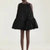 Sliced Mini Ruffled Dress in Lace