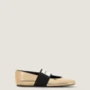 Sliced Square Ballerinas in Mirror Effect Leather