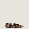 Sliced Square Ballerinas in Pony Leather with Leopard Pattern