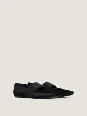 Sliced Square Ballerinas in Satin