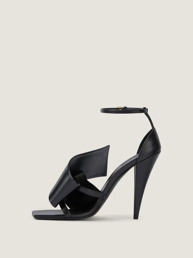 Sliced Square Heeled Sandals in Leather Sliced Square Heeled Sandals in Leather
